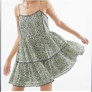 Urban Outfitters BabyDoll Floral Mini Dress Yellow